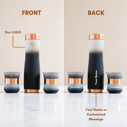 Personalized Copper Ombre Bottle & Glass Gift Set – Silk Finish