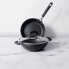 Circulon Origins 3pcs Non-Stick Hard Anodized Set (26cm Frypan + 26cm Kadai + Lid)