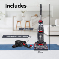 AGARO Elite Upright Wet & Dry Carpet Cleaner, 800W, 13.5 kPa Suction Pressure, 2 in 1 Handheld Carpet Spot Cleaner Machi