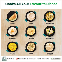 CASTrong Cast Iron Double Handle Tawa with Silicon Handle, Pre-seasoned, Naturally Nonstick, 100% Pure, Toxin-free, Dosa Tawa for Kitchen Use, 11.8 In/30.2 cm/2.4 kg