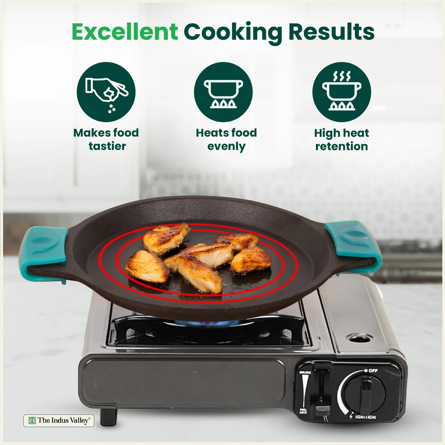 CASTrong Cast Iron Fish Fry pan, Pre-seasoned, Naturally Nonstick, 100% Pure, Toxin-free fry pan 9.8 In/25 cm/1.9 kg