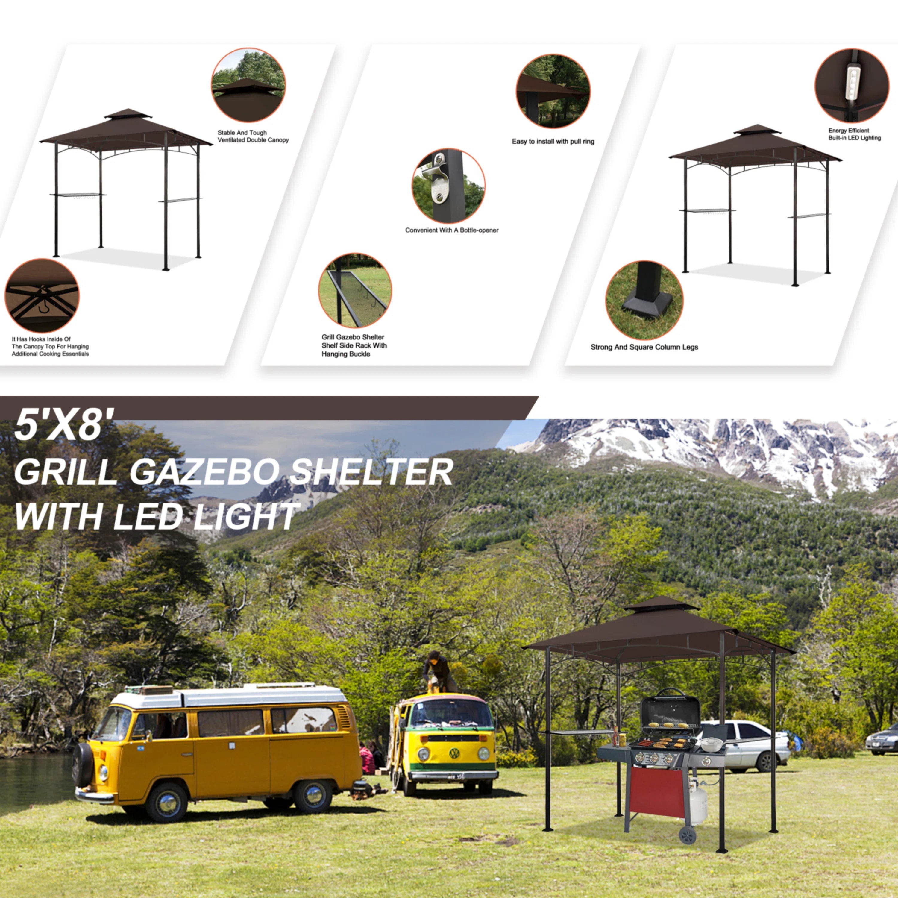 Aglaë Outdoor Gazebo For Garden ,Terrace (Black)