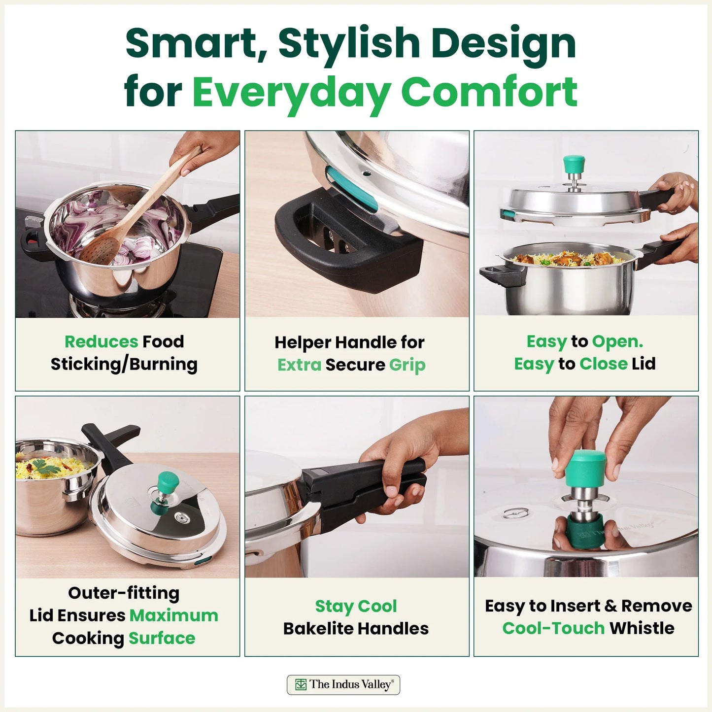 QuicKooker Tri-Steel Stainless Steel Pressure Cooker, Premium Quality, 3 Layer Heavy Bottom, 100% Safe, ISI Certified, 3 Yr Warranty, Induction & Gas, 3/5 L