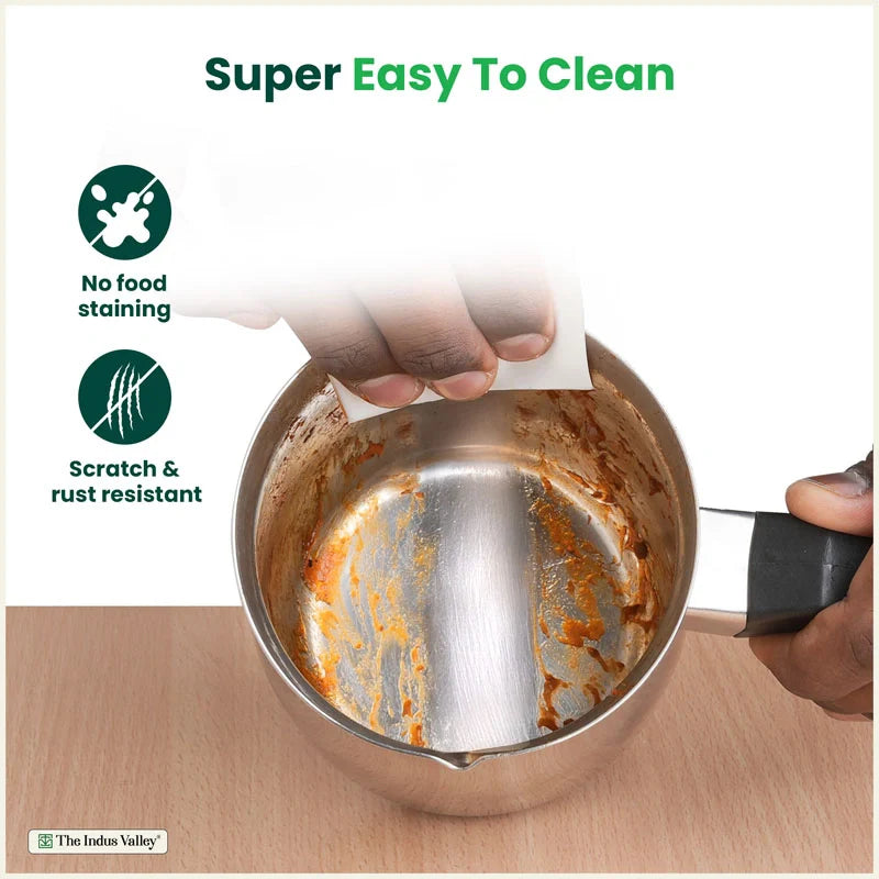 Stainless Steel Turkish Coffee Warmer - Stay-Cool Handle, Induction Friendly, 100% Food-Safe – 500ml / 900ml