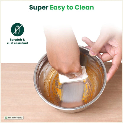 100% Toxin-free Premium Quality  Tri-Steel Stainless Steel Mixing Bowl Set with Lids – 3 Pieces, Food-Safety, Ideal for Mixing, Marinating & Storage (0.7L/1.0L/1.3L)