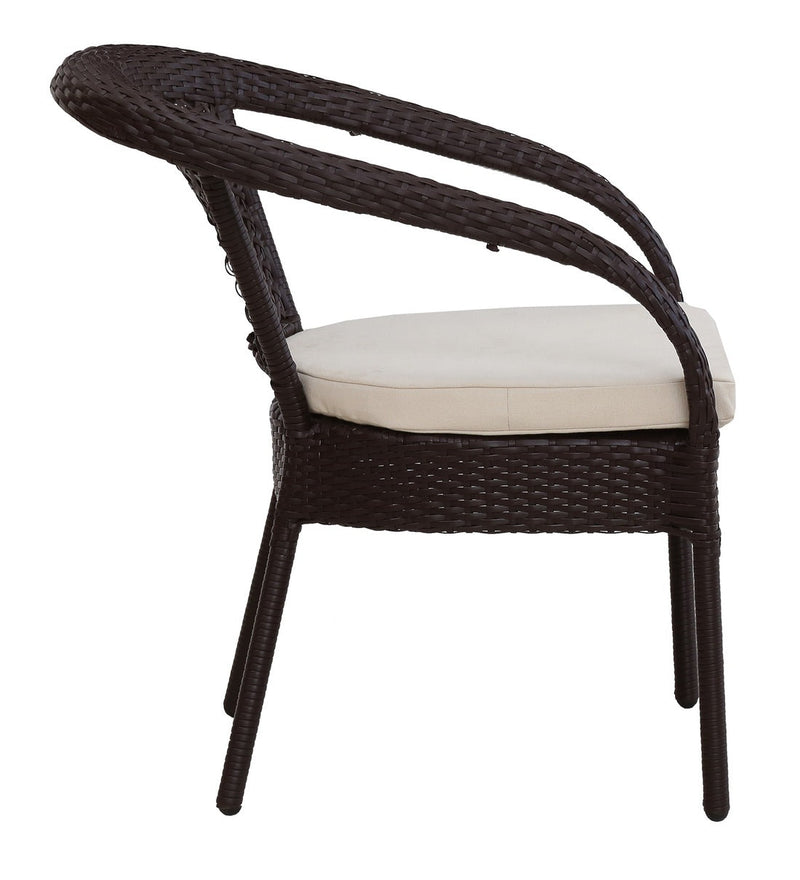 Moonpie Outdoor Patio Seating Set 4 Chairs and 1 Table Set (Dark Brown)