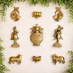 Brass Handcrafted Wall Decor Hanging Set (8.5 Inch)