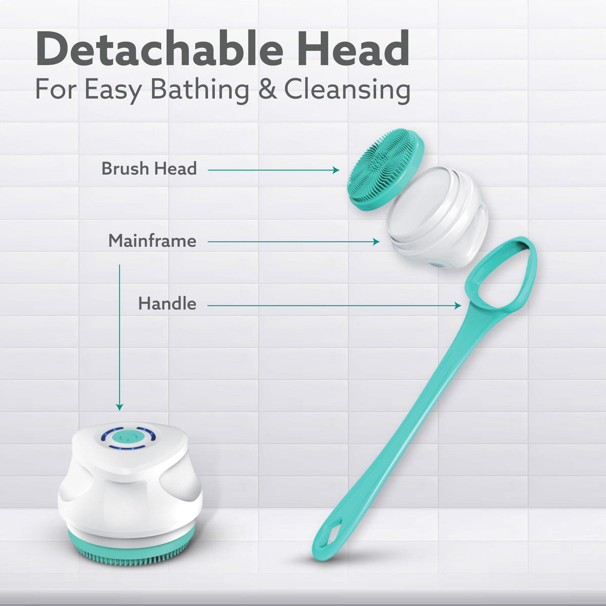 AGARO Electric Bath Brush – USB Rechargeable, IPX6 Waterproof | 5 Brush Heads, 3 Cleaning Modes, 360° Rotatable Electric