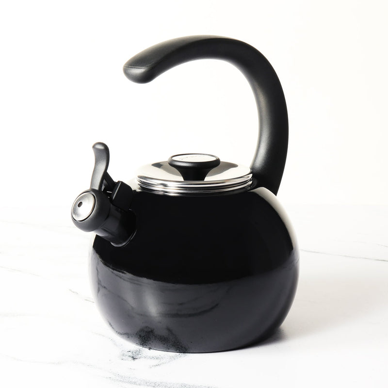 Circulon Enamel On Steel Whistling Tea Kettle 1.9 Liters, Black