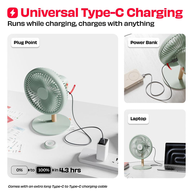 All-day Wireless Rechargeable Table Fan with Mood Light and Magnetic Remote | LĪT [v3]