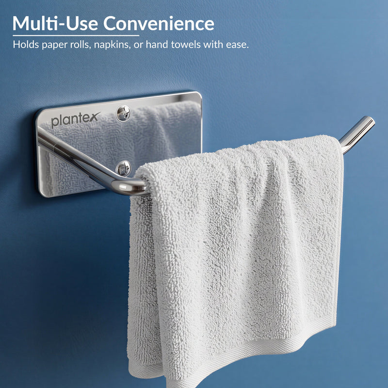 Plantex Stainless Steel Toilet Paper Roll Holder/Tissue Paper Holder in Bathroom/Kitchen/Bathroom Accessories - Wall Mount (Chrome)-2