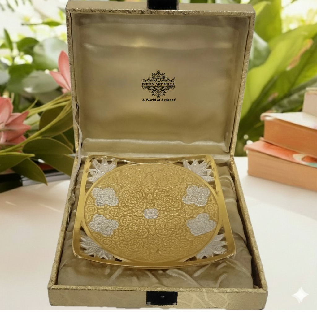 Silver & Gold Plated Fruit Center Tabel Bowl Diameter-15.24 cm