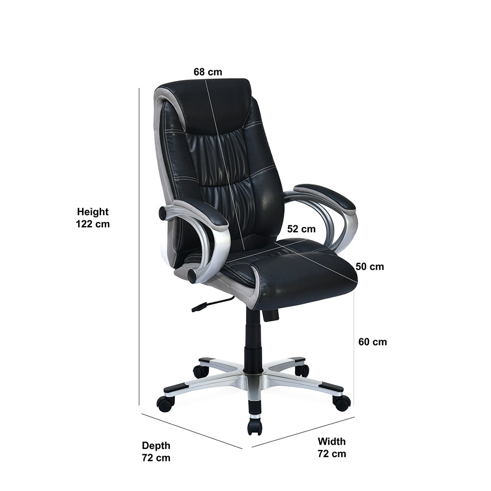 Nilkamal Travis High Back Office Chair Black/Grey)