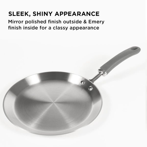 Meyer Trivantage Stainless Steel Triply Cookware Flat Tawa, 28cm