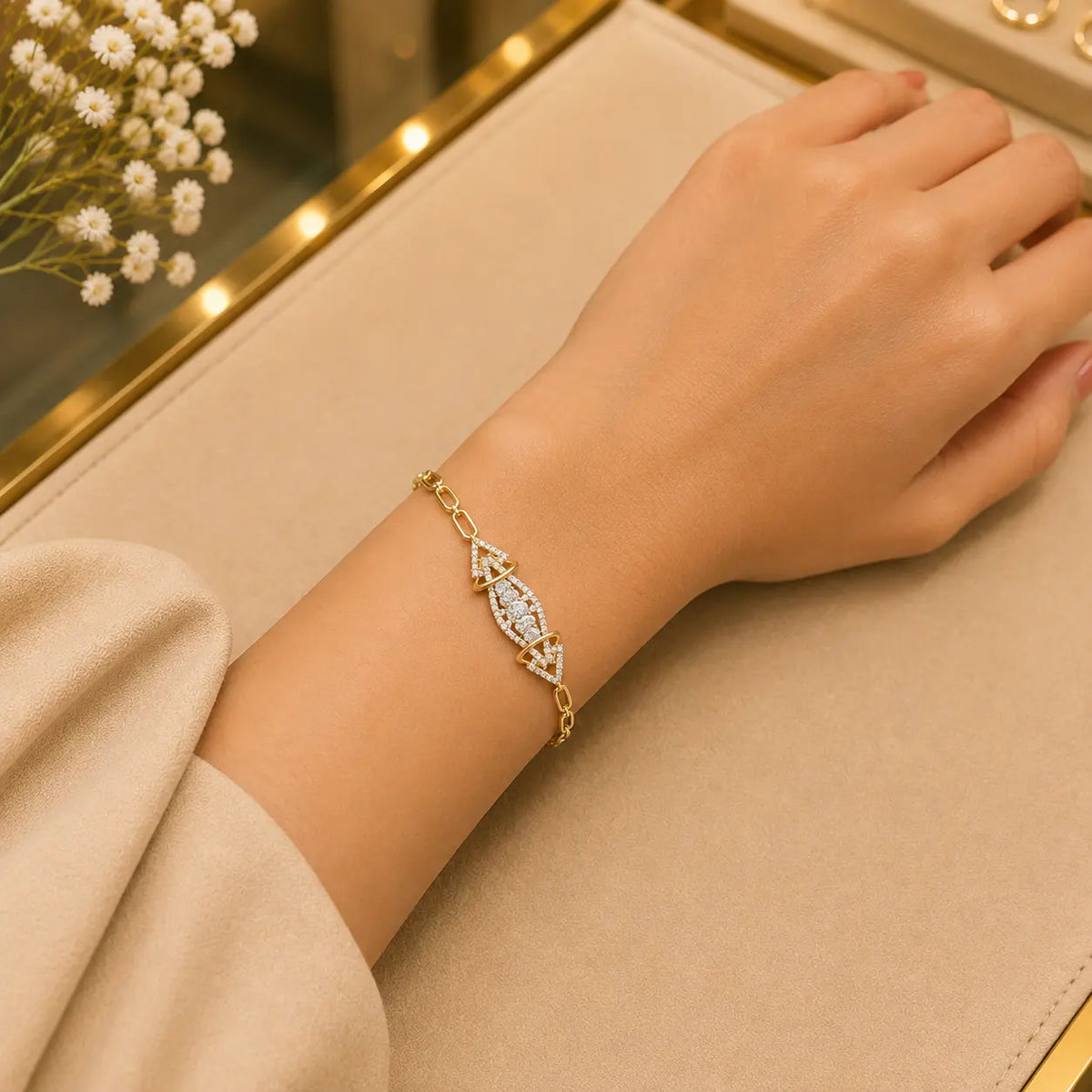 Colorful CZ Tennis Bracelet for Women | Gold-Tone Clasp, Gift Box