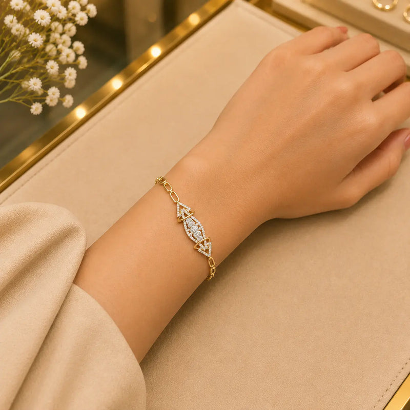 Colorful CZ Tennis Bracelet for Women | Gold-Tone Clasp, Gift Box
