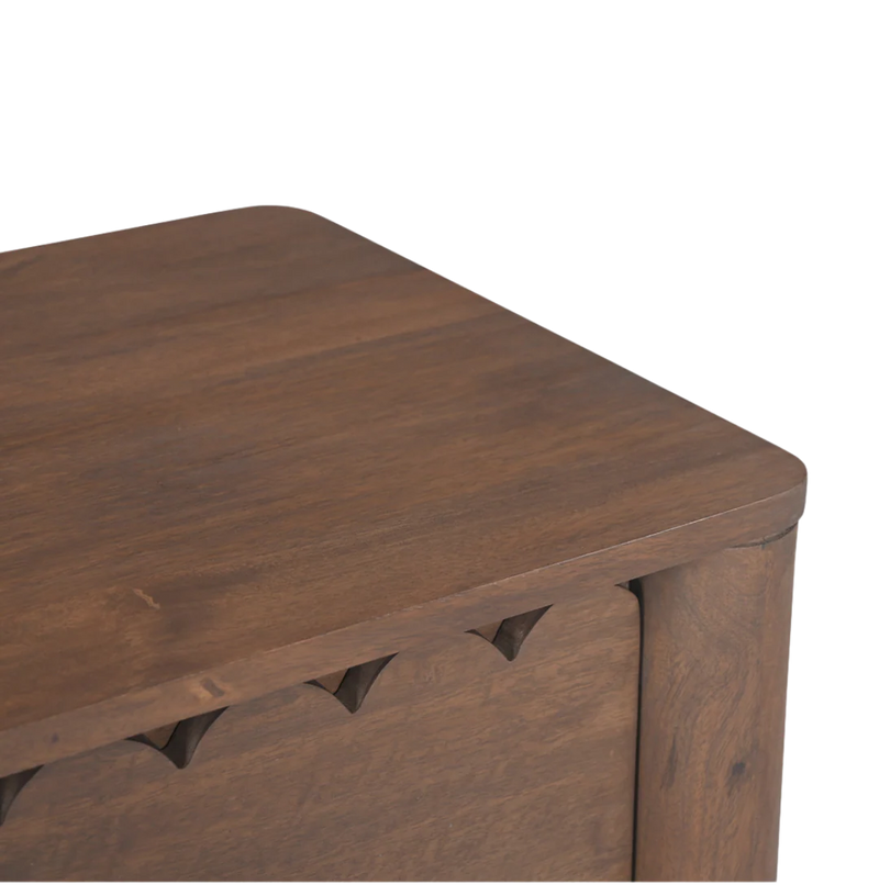 Indiana Scalloped Edge Solid Wood Bedside – Elegant Nightstand