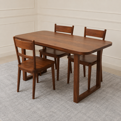 WillowCraft Solid Wood 4 seater Dining Table set