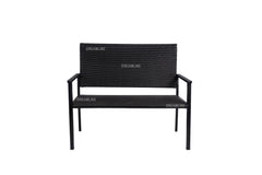 Franco Wicker 2 Seater Garden Bench for Outdoor Park - (Black)