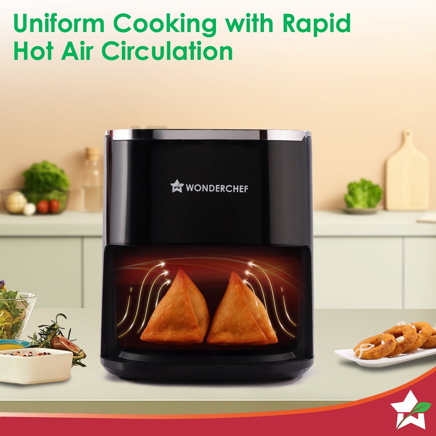 Evita Digital Air Fryer, 1350W, 5 L, Rapid Hot Air Technology, 8 Pre-set Menus, Non-stick Basket, In-built Memory, Customised Time & Temperature Control, Fry, Bake, Grill, 2-Yr Warranty