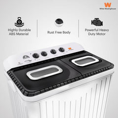 White Westinghouse (Trademark by Electrolux) 9 kg Semi Automatic Top Load Washing Machine White, Grey (CSW9000)-2