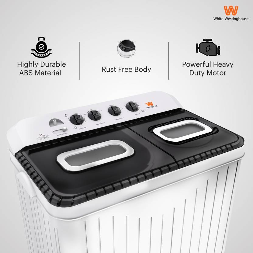 White Westinghouse (Trademark by Electrolux) 9 kg Semi Automatic Top Load Washing Machine White, Grey (CSW9000)-2