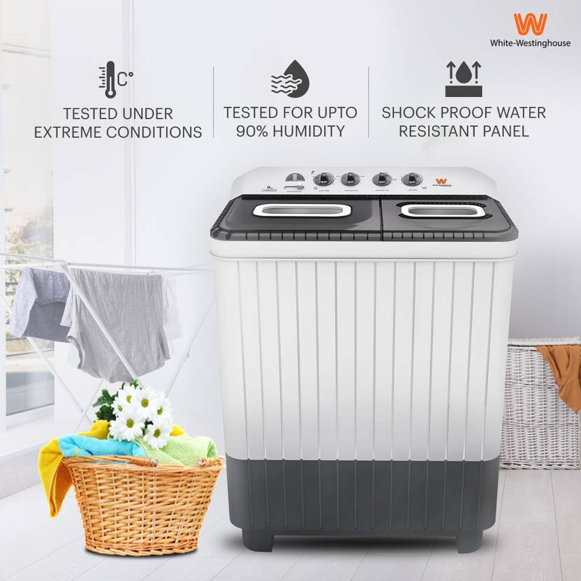 White Westinghouse (Trademark by Electrolux) 9 kg Semi Automatic Top Load Washing Machine White, Grey (CSW9000)-4