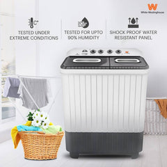 White Westinghouse (Trademark by Electrolux) 9 kg Semi Automatic Top Load Washing Machine White, Grey (CSW9000)-4
