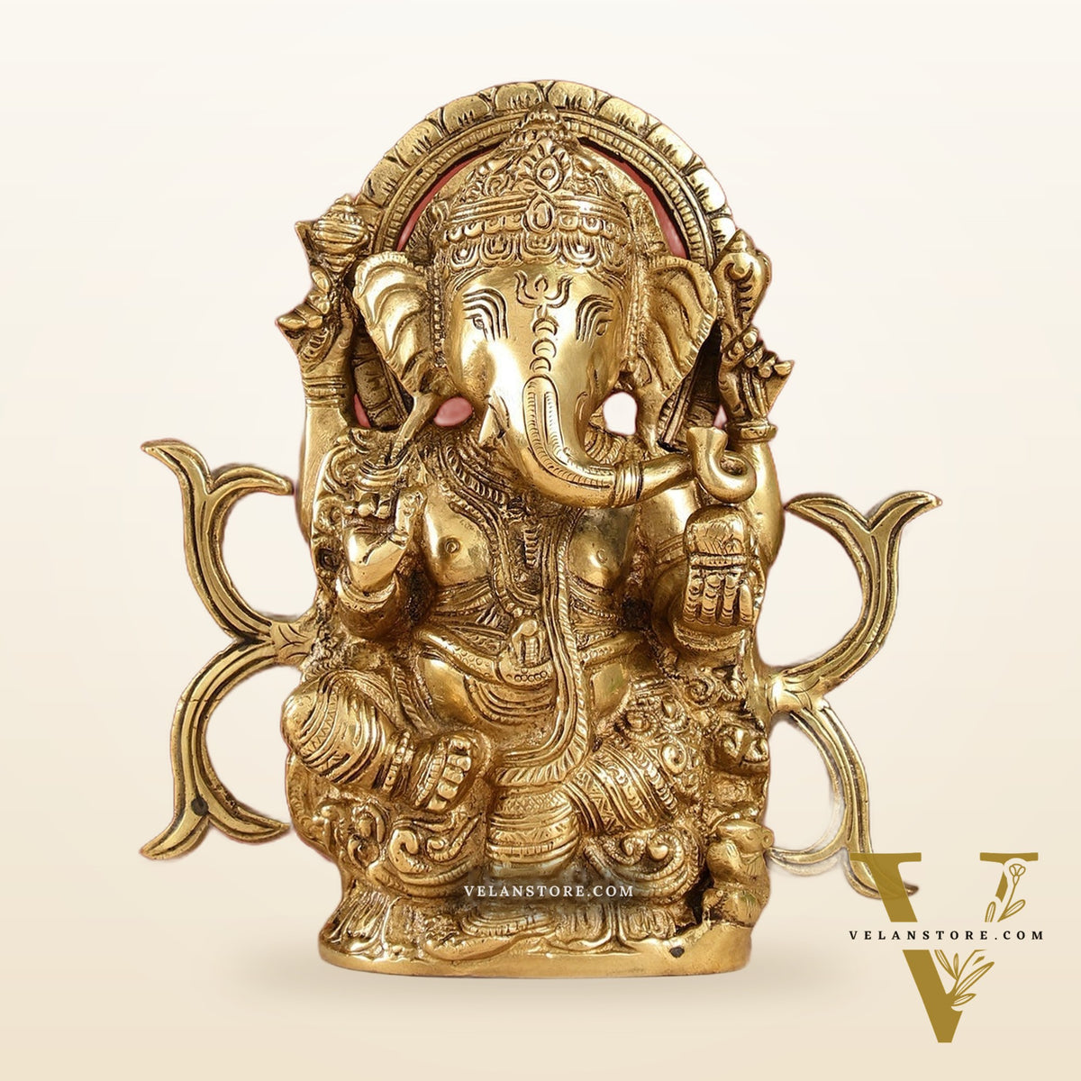 9-Inch Brass Ganesha Idol | Exquisite Hindu Deity Statue