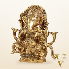 9-Inch Brass Ganesha Idol | Exquisite Hindu Deity Statue