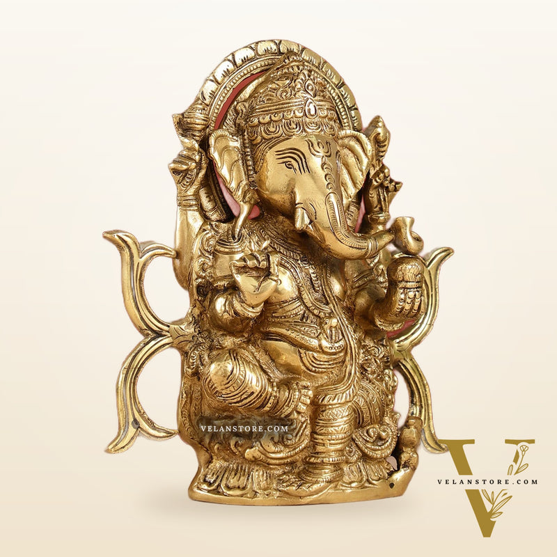 9-Inch Brass Ganesha Idol | Exquisite Hindu Deity Statue