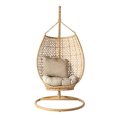 Rosie Single Seater Hanging Swing With Stand For Balcony , Garden (Honey)