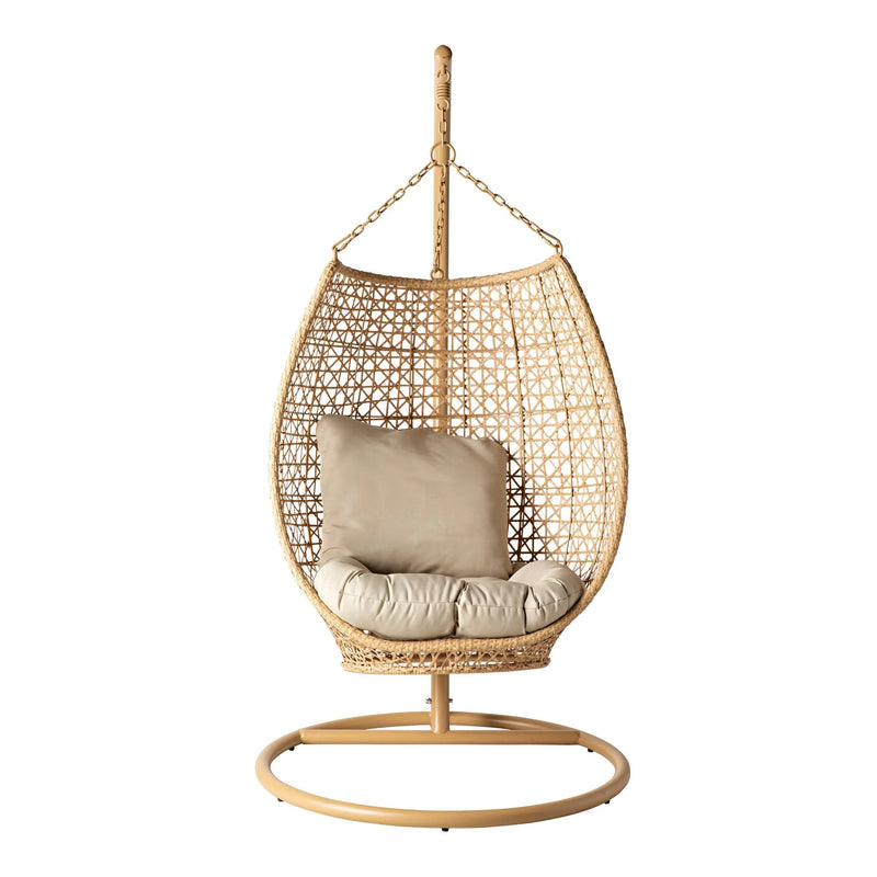 Rosie Single Seater Hanging Swing With Stand For Balcony , Garden (Honey)