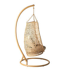 Rosie Single Seater Hanging Swing With Stand For Balcony , Garden (Honey)