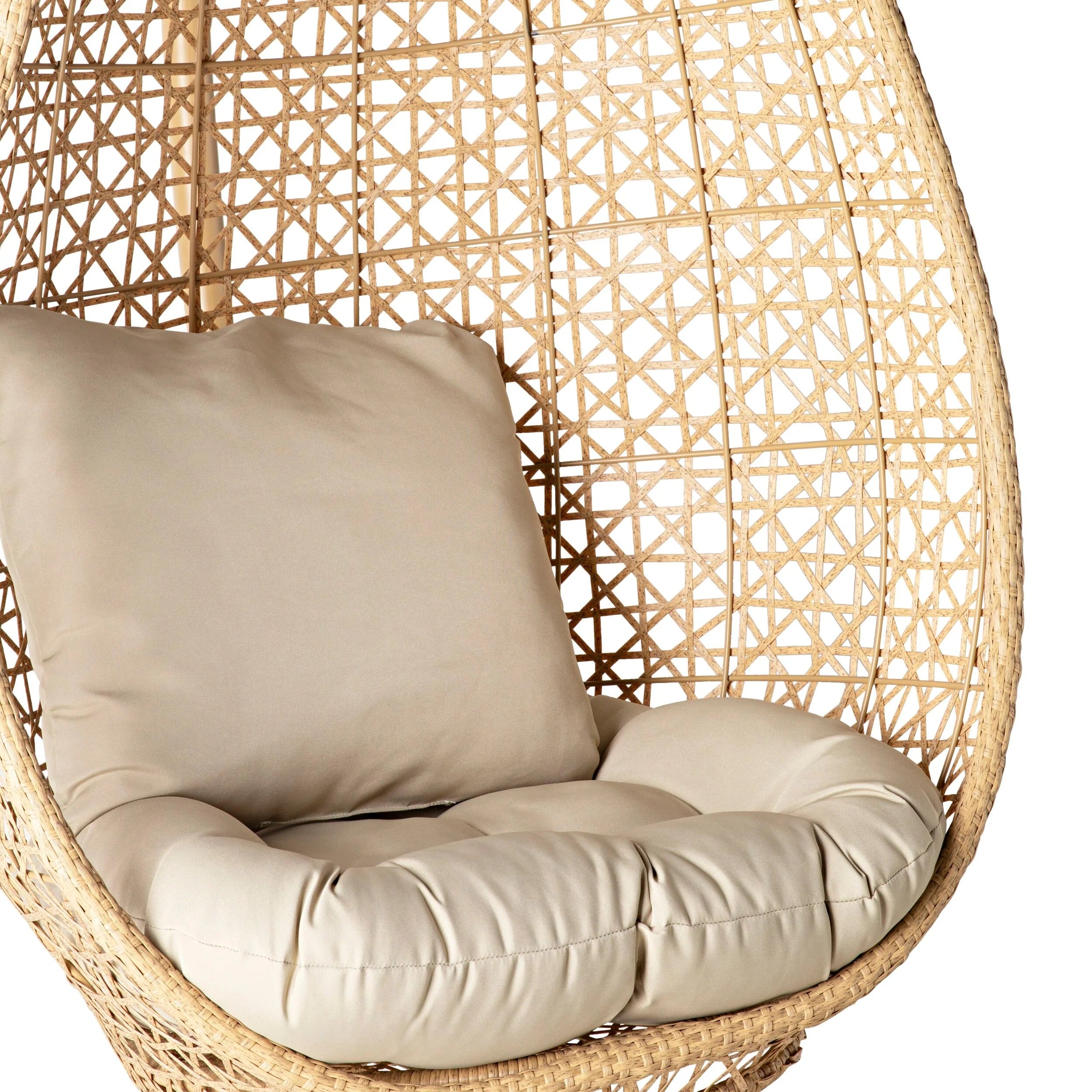 Rosie Single Seater Hanging Swing With Stand For Balcony , Garden (Honey)