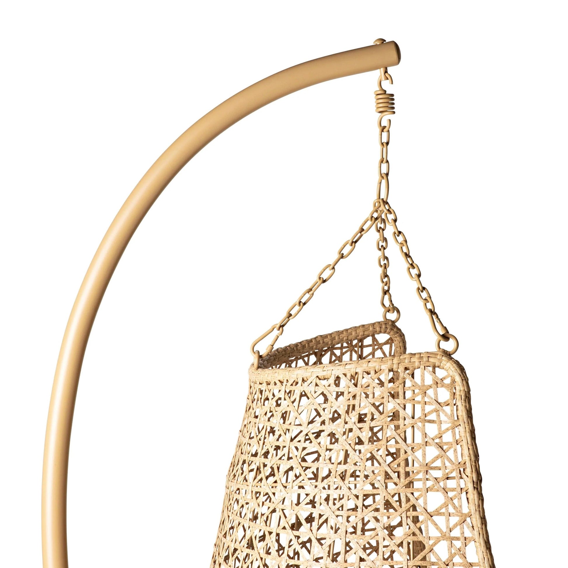 Rosie Single Seater Hanging Swing With Stand For Balcony , Garden (Honey)