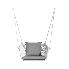 Yeta Single Seater Hanging Swing Without Stand For Balcony , Garden Swing (White)
