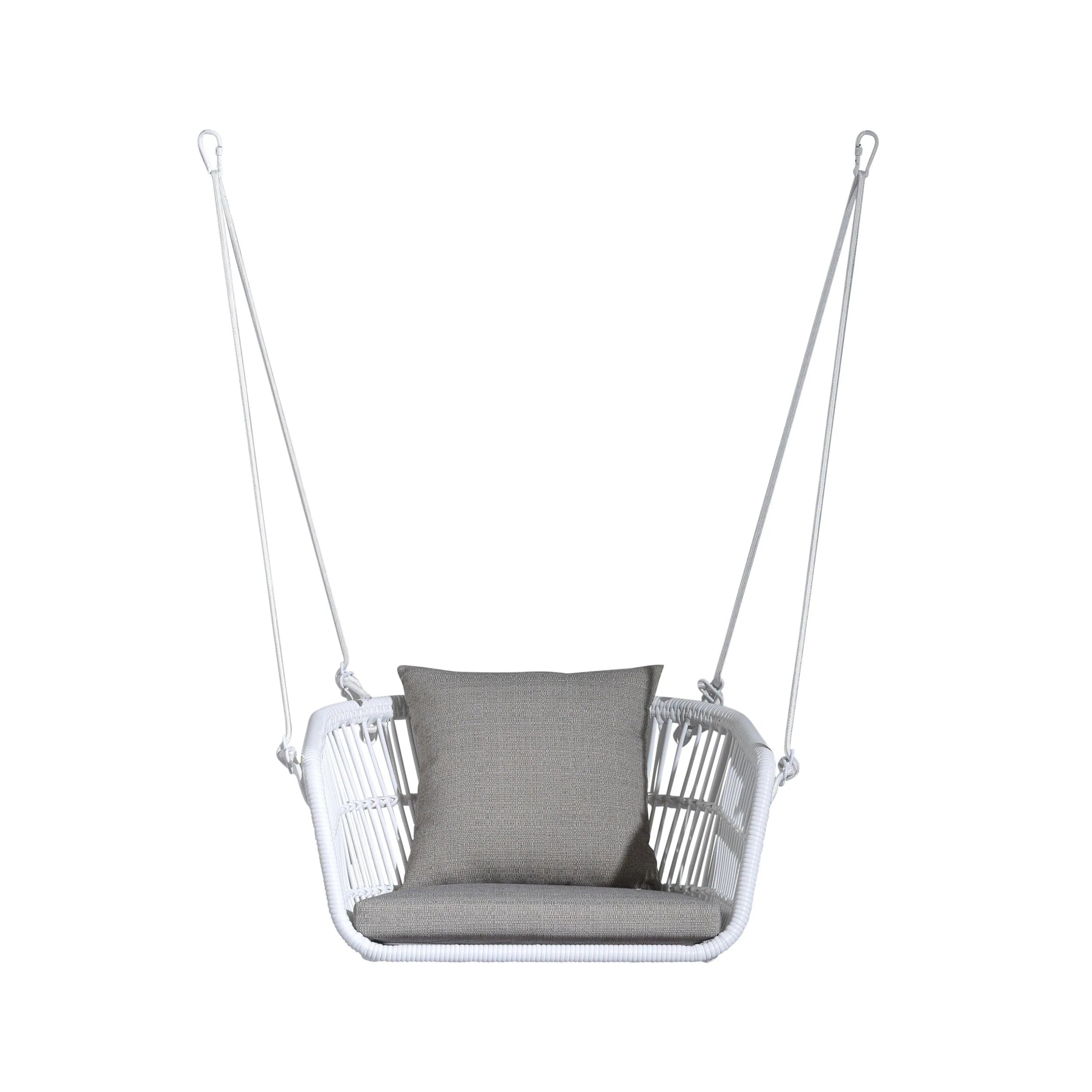 Yeta Single Seater Hanging Swing Without Stand For Balcony , Garden Swing (White)
