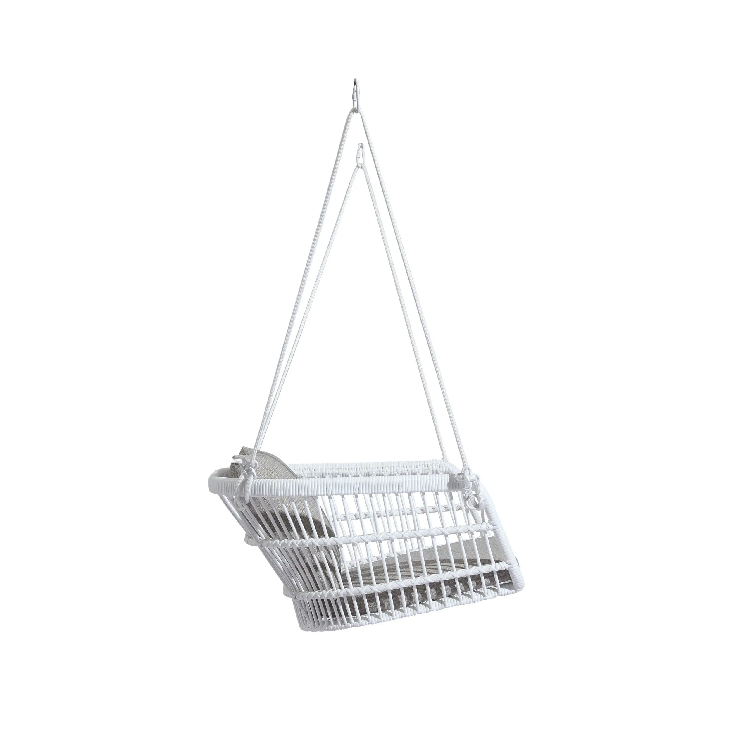 Yeta Single Seater Hanging Swing Without Stand For Balcony , Garden Swing (White)