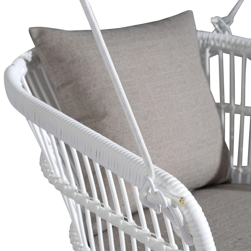 Yeta Single Seater Hanging Swing Without Stand For Balcony , Garden Swing (White)