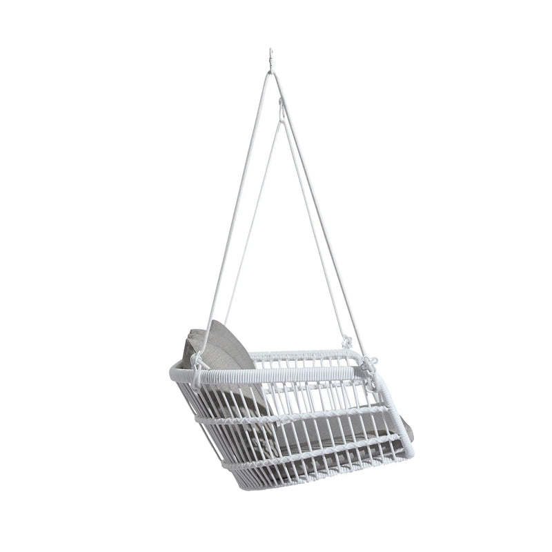 Jack Double Seater Hanging Swing Without Stand For Balcony , Garden Swing (White)