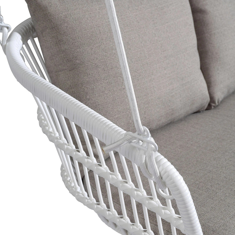 Jack Double Seater Hanging Swing Without Stand For Balcony , Garden Swing (White)