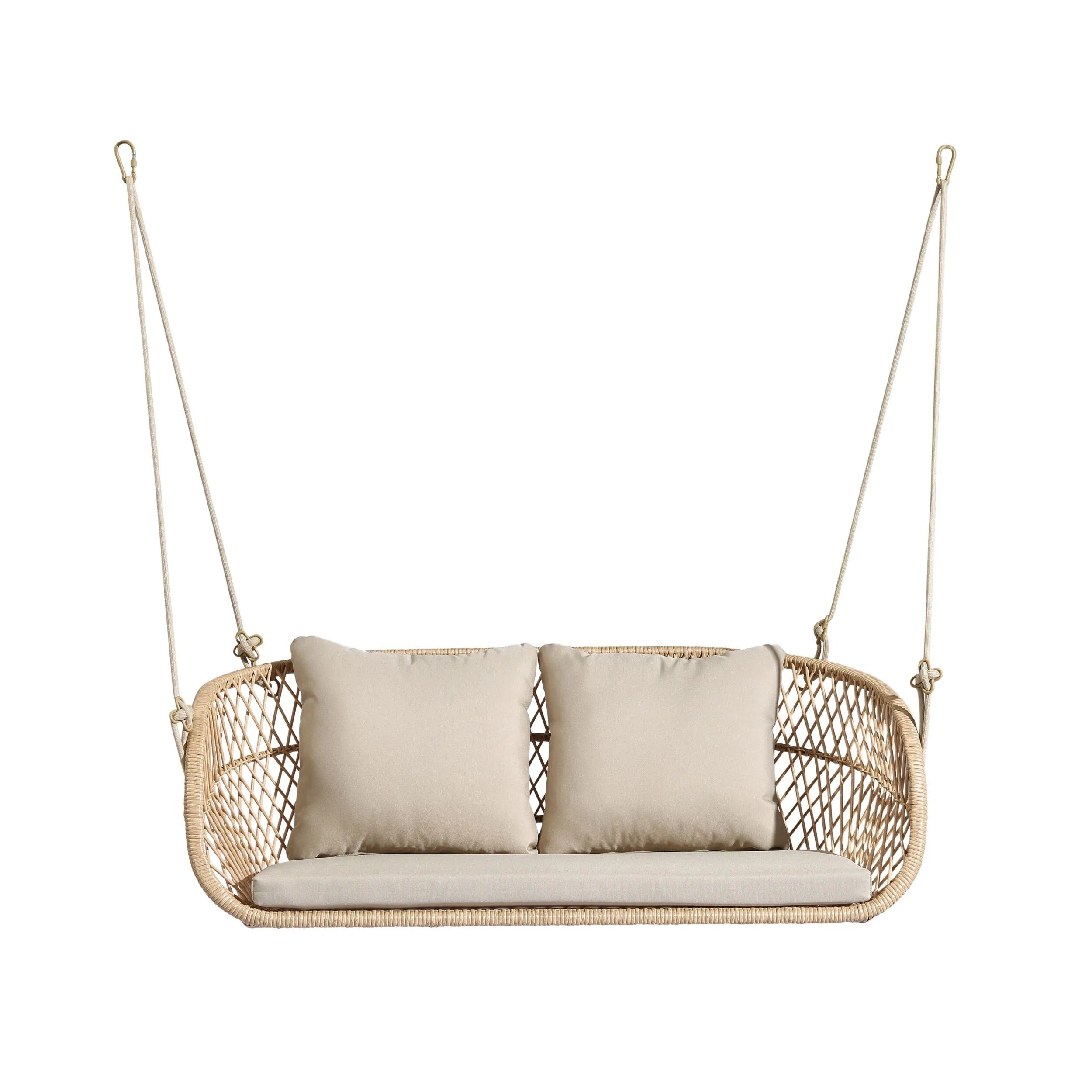 Lieu Double Seater Hanging Swing Without Stand For Balcony , Garden Swing (Honey)