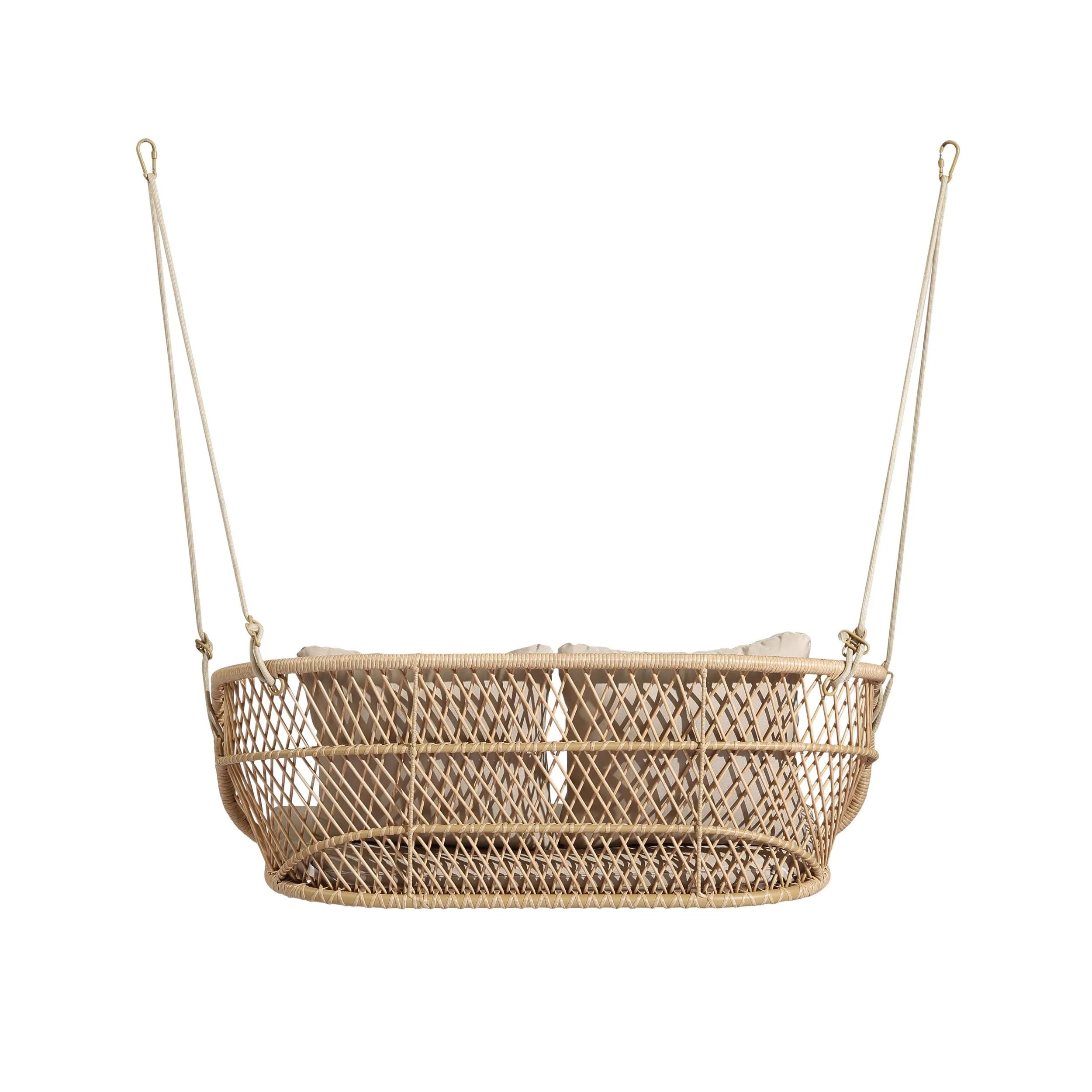 Lieu Double Seater Hanging Swing Without Stand For Balcony , Garden Swing (Honey)