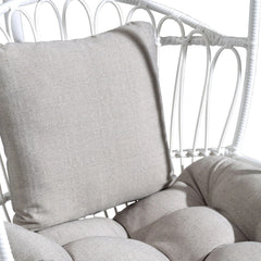 Olivia Single Seater Hanging Swing With Stand For Balcony , Garden (White)