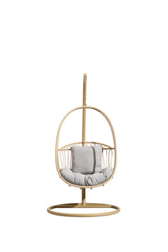 Felice Single Seater Hanging Swing With Stand For Balcony , Garden (Honey)