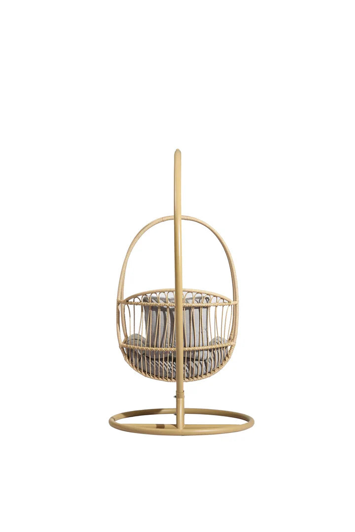 Felice Single Seater Hanging Swing With Stand For Balcony , Garden (Honey)