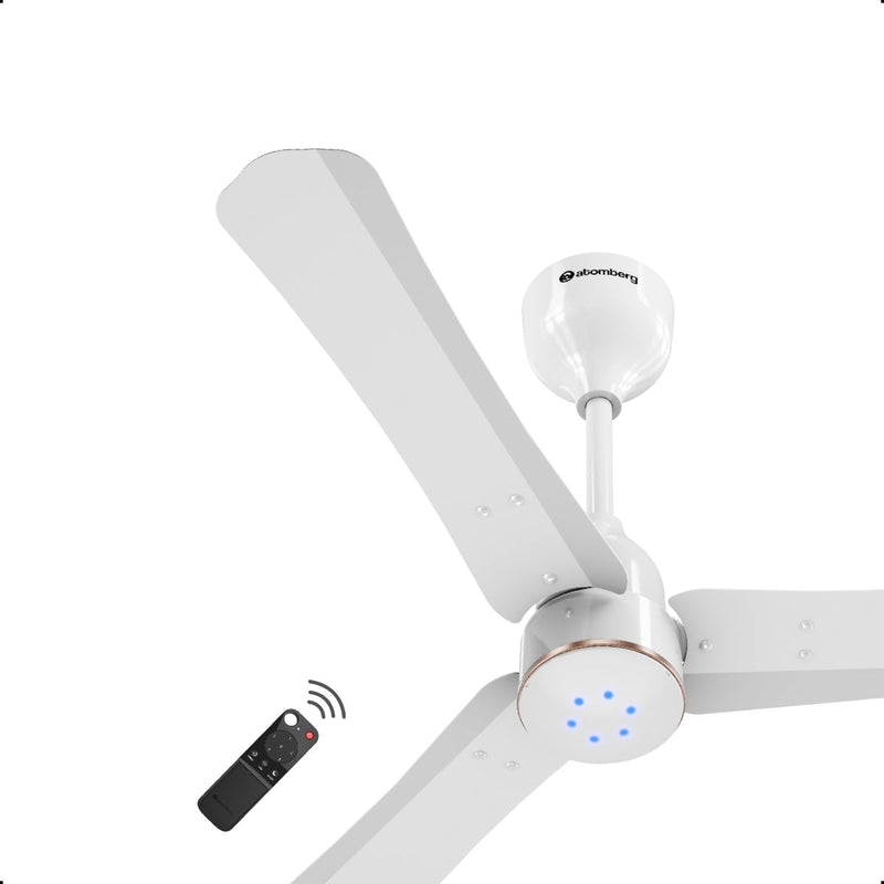 atomberg Renesa Halo Smart 900mm BLDC Ceiling Fan with IoT & Remote | 35W | 180 CMM Air Delivery | Advance Air+ Technology | LED Speed Indicator | Low Noise | 3 Year Warranty (White and Rose Gold)