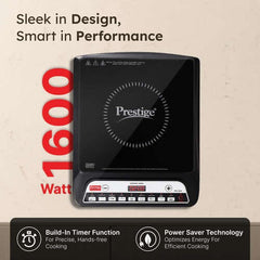 Prestige PIC 20.0 Induction Cooktop 1600 W with Push Buttons (Black) | Indian Menu Options