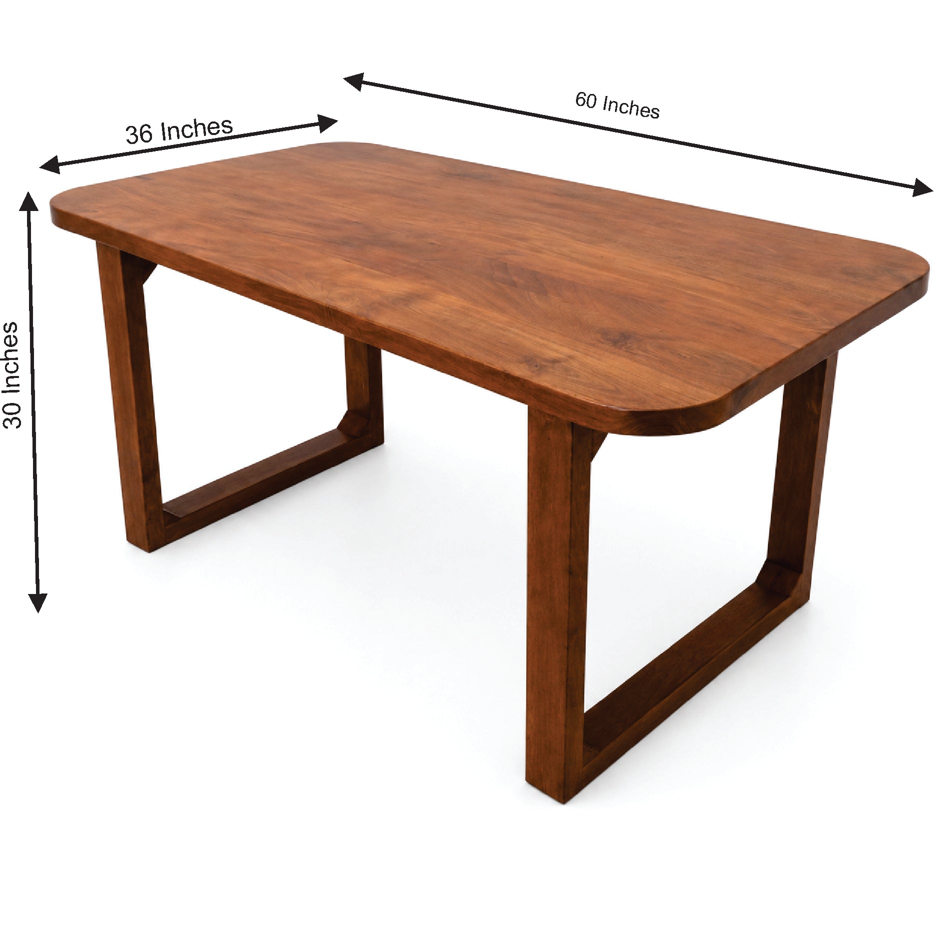 Elegant Solid Wood Dining Table with Soft Rounded Corners